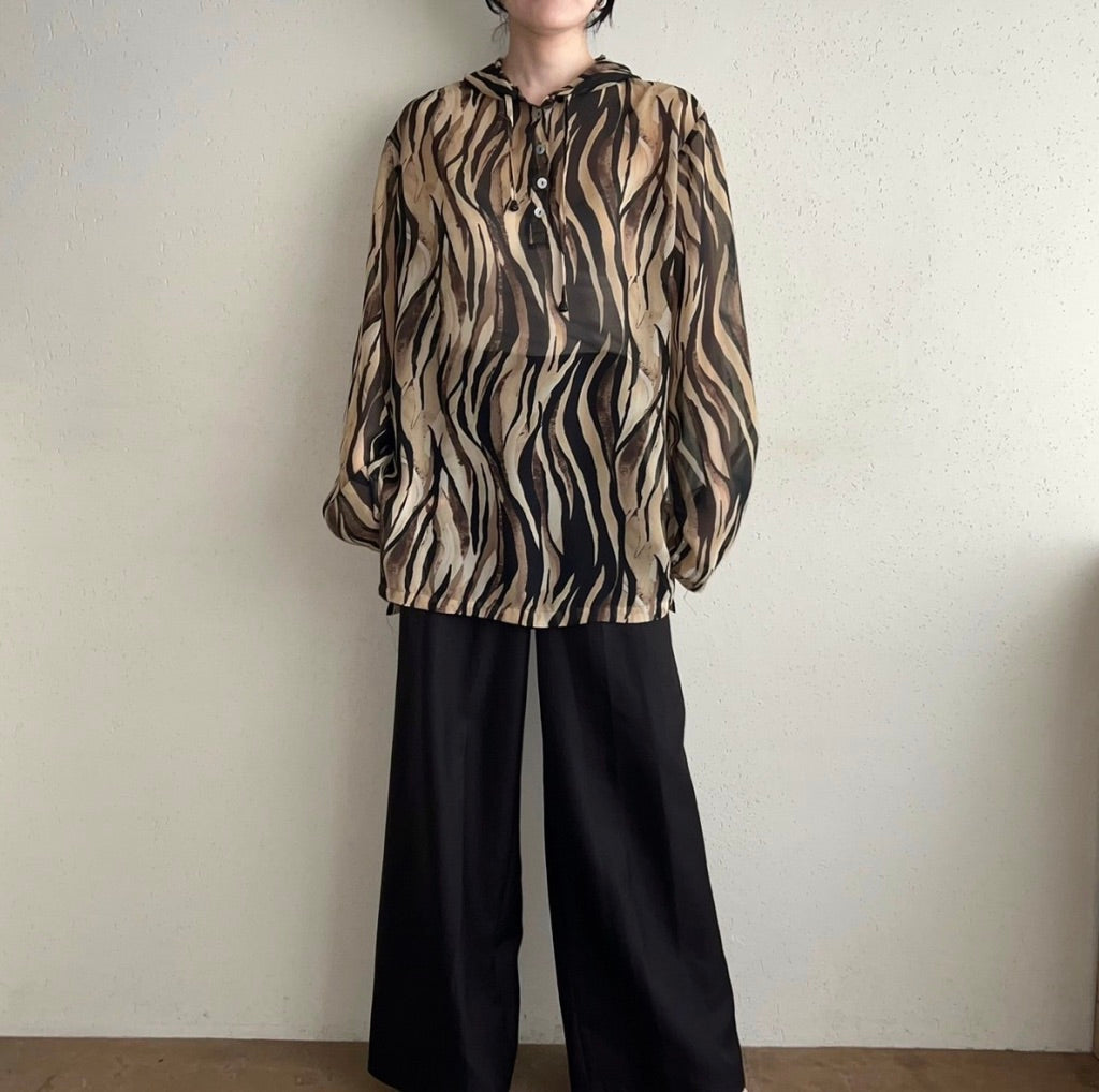 90s Printed Sheer Top