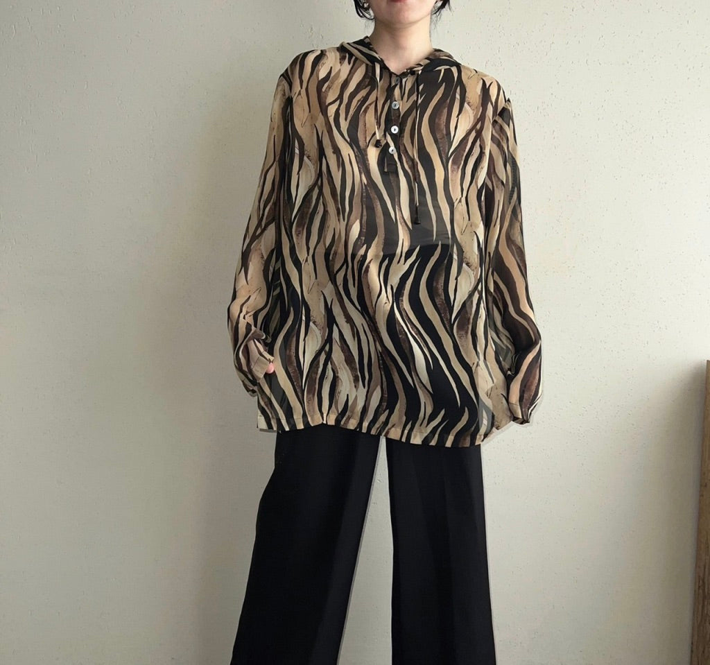 90s Printed Sheer Top