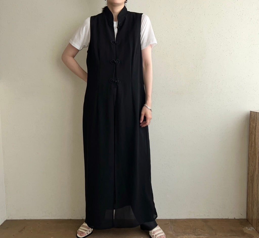 90s Asian Design Sheer Vest Made in USA