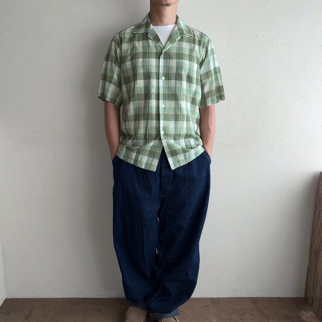 60s "TOWN CRAFT" Plaid Box Shirt