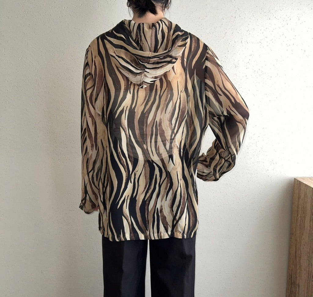 90s Printed Sheer Top