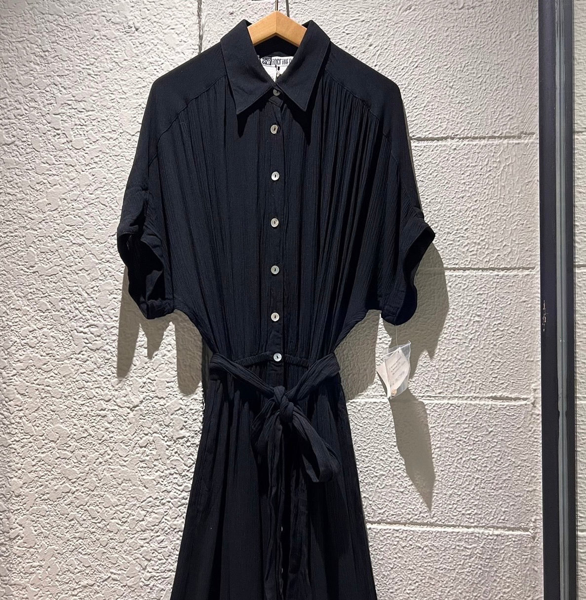 90s Rayon Belted Dress Dead Stock