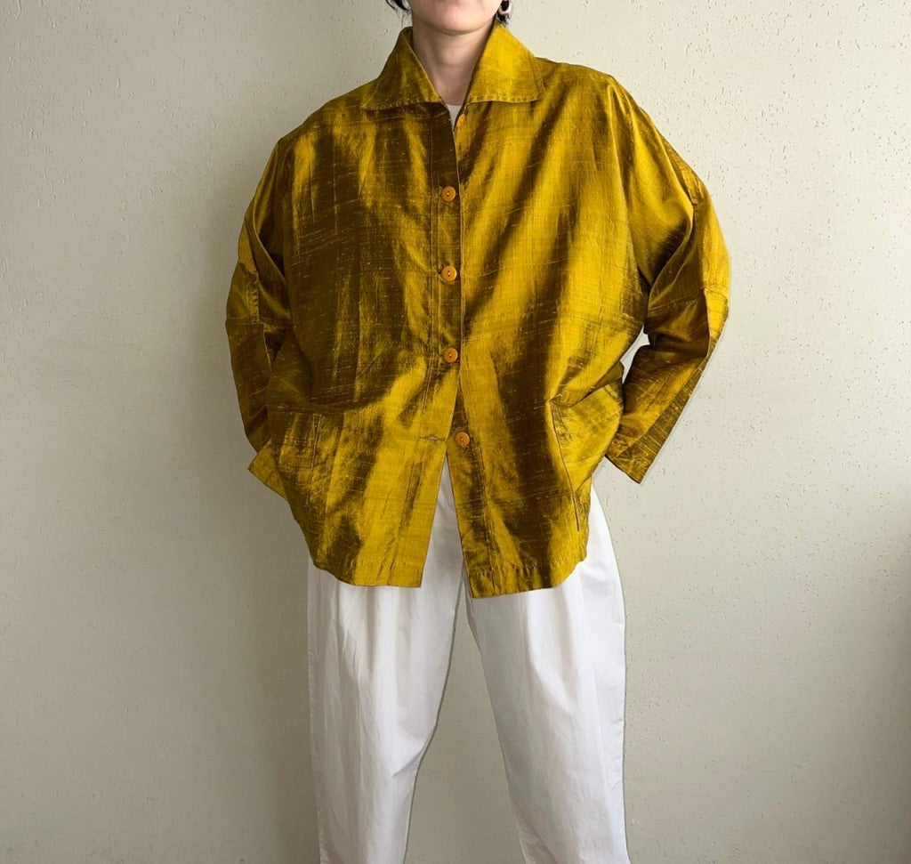 80s Silk Shirt Jacket