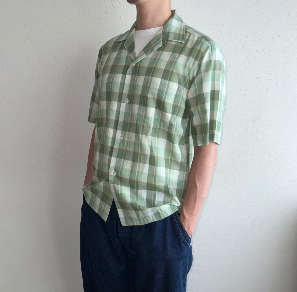 60s "TOWN CRAFT" Plaid Box Shirt