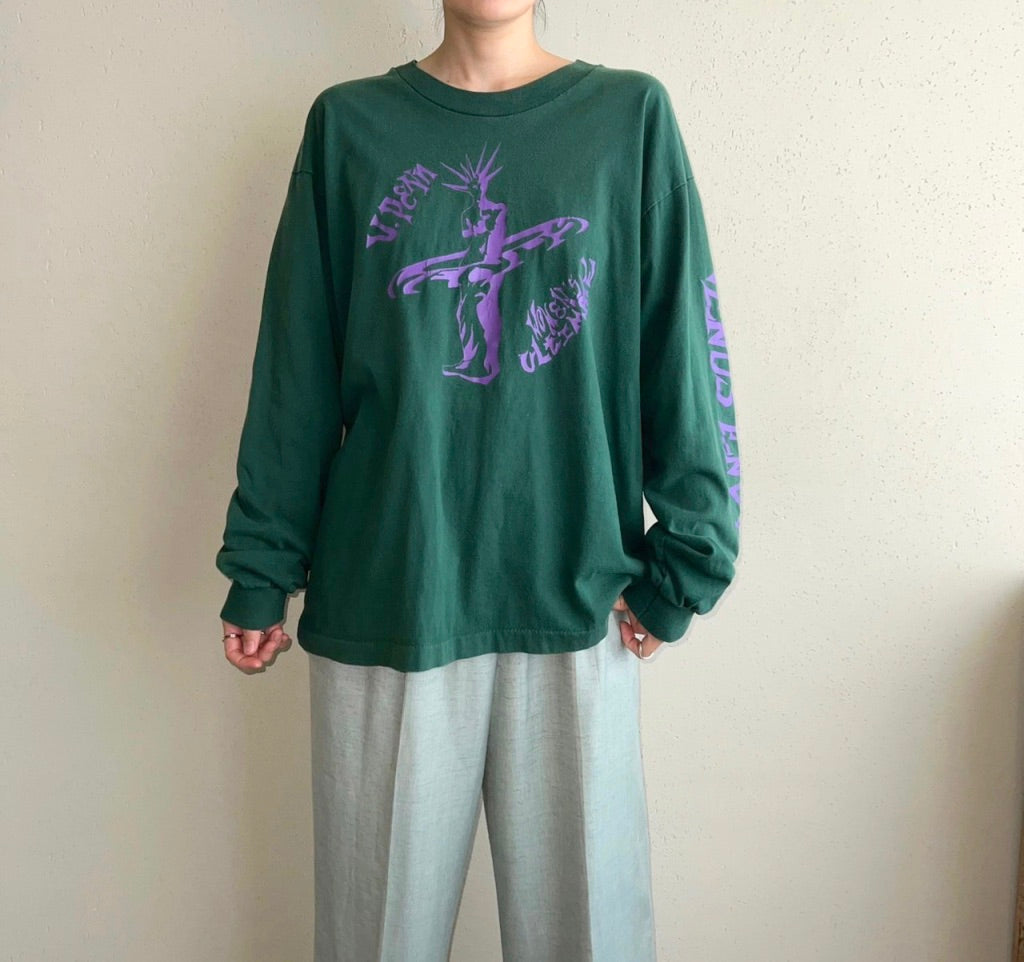 90s Printed Long T-shirt Made in USA