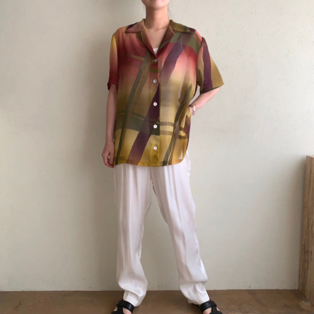 90s Sheer Printed Blouse Made in Italy