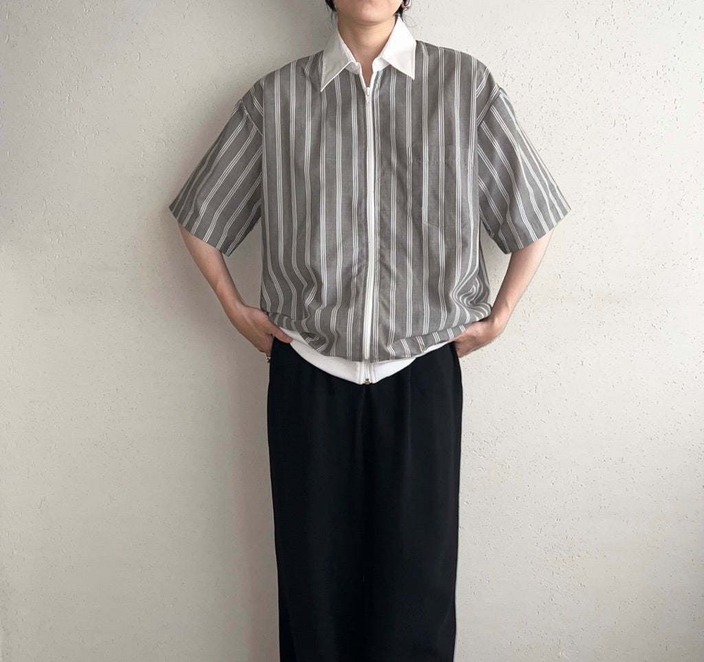 90s Striped Zip Shirt