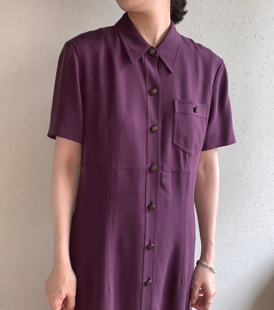 90s Silk Half Sleeve Dress