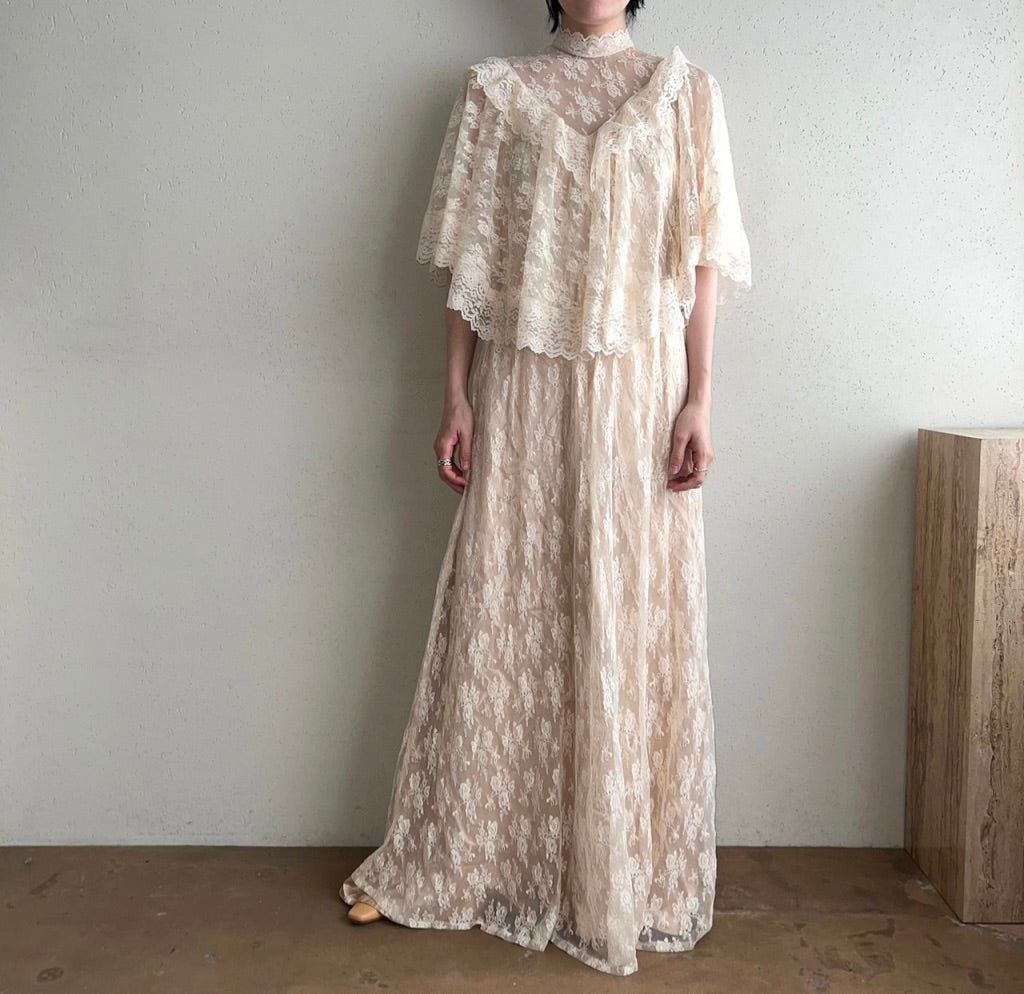 70s Lace Sheer Dress
