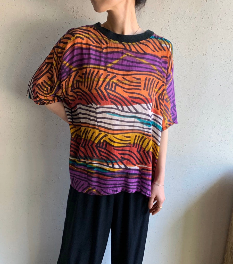 90s Sheer Printed Top