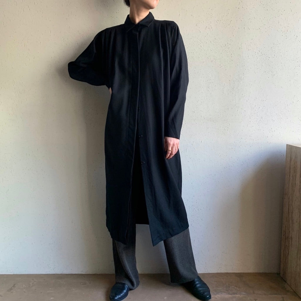90s Wool Shirt Dress Made in USA