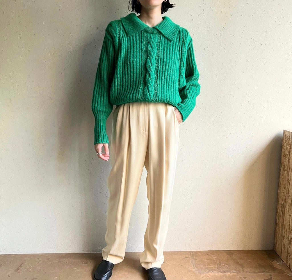 90s " RODIER PARIS " Mohair Design Knit