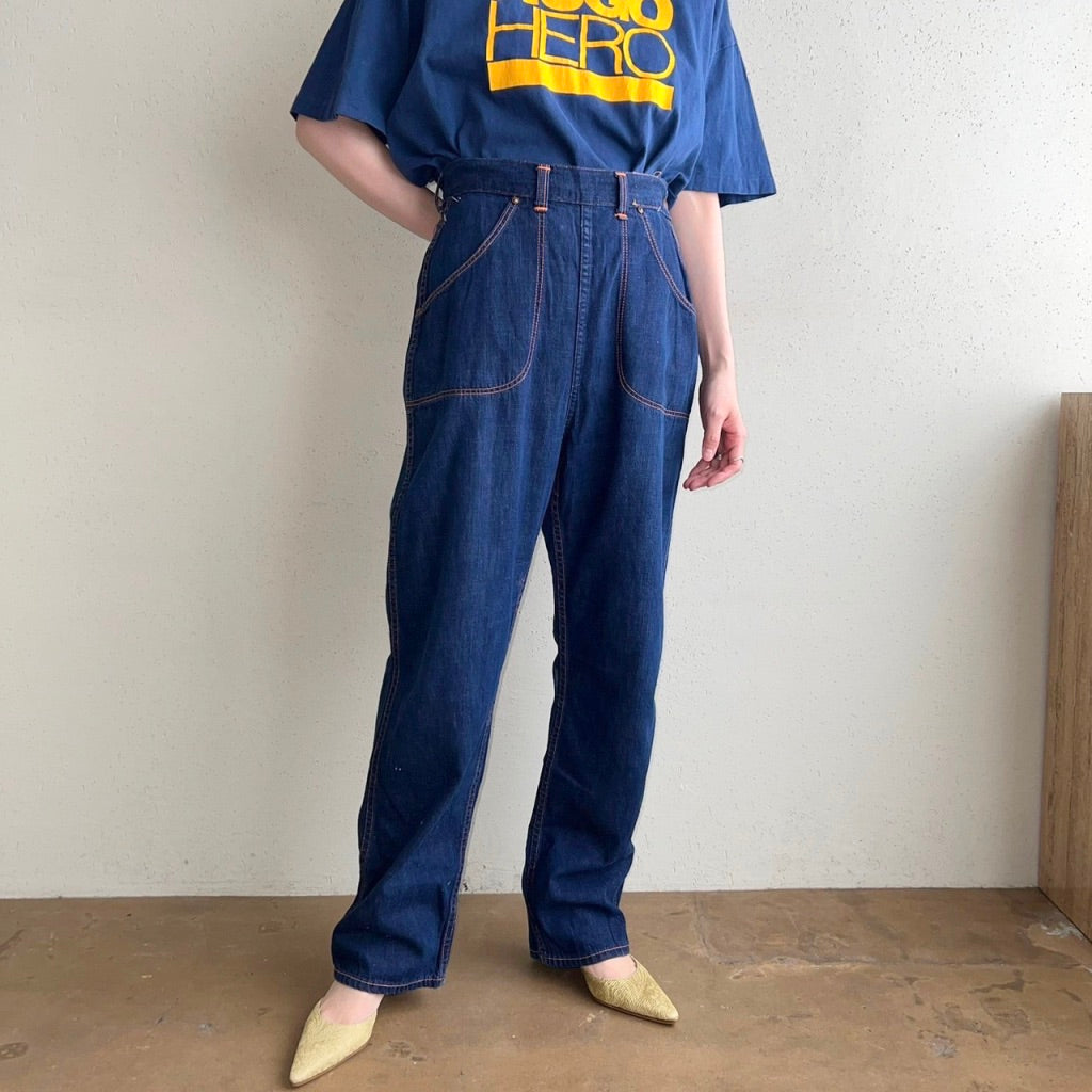 50s Jeannie High Waist Side Zip Denim