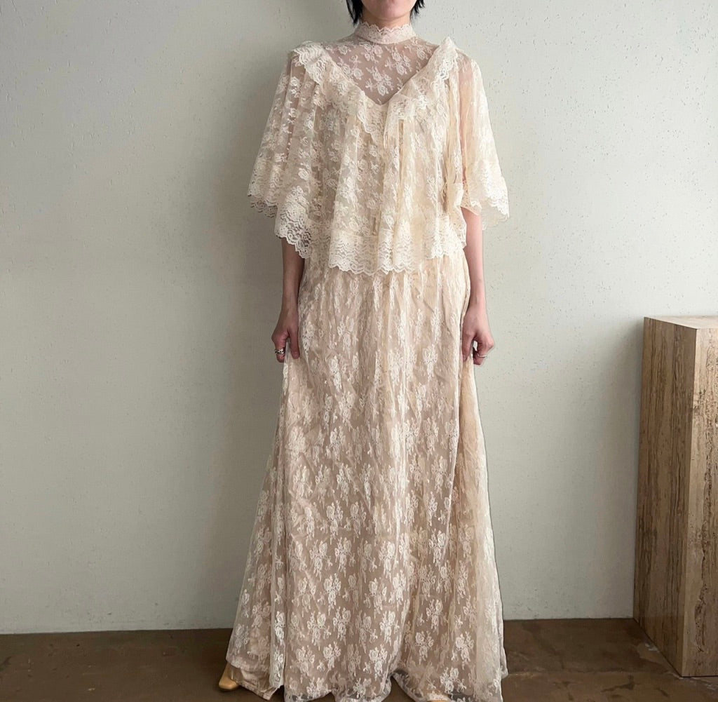 70s Lace Sheer Dress