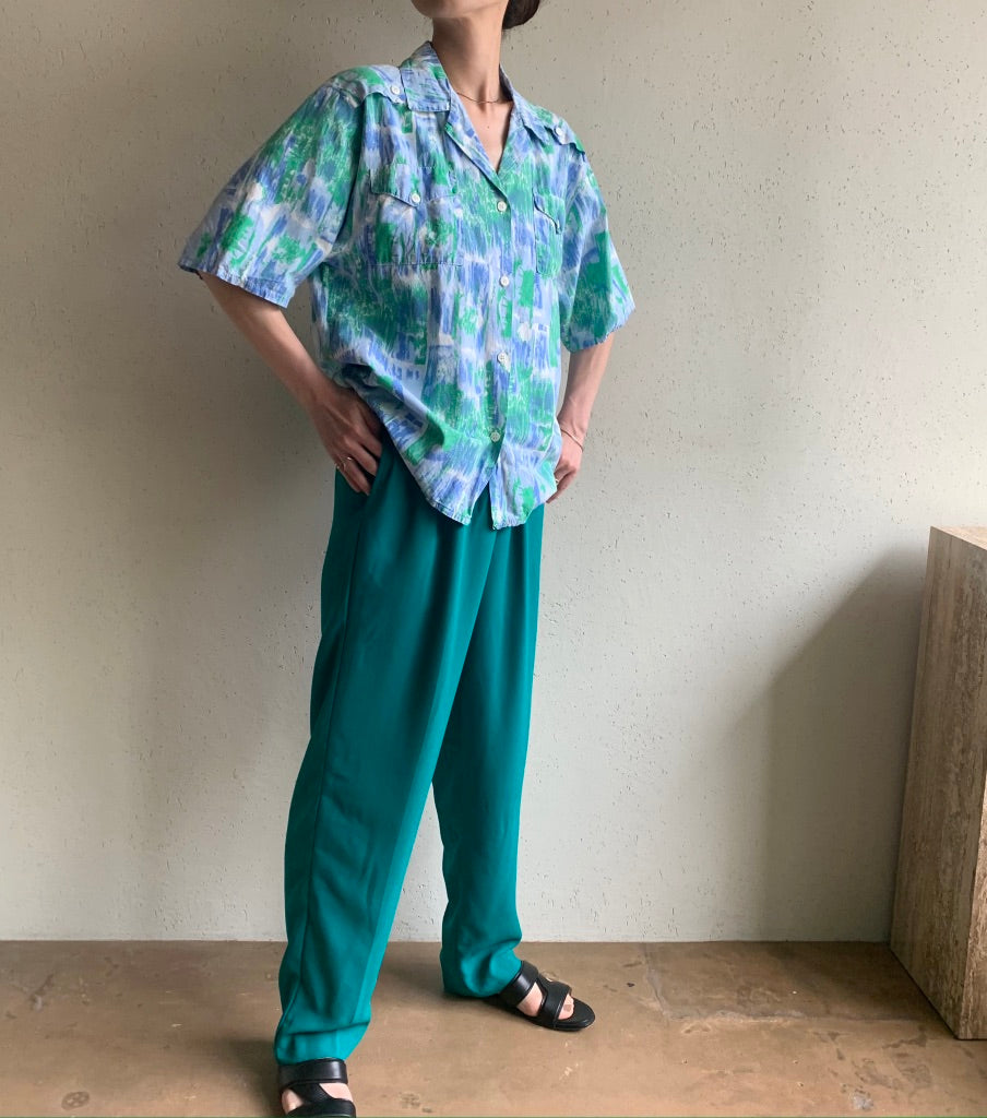 90s EURO Print Blouse