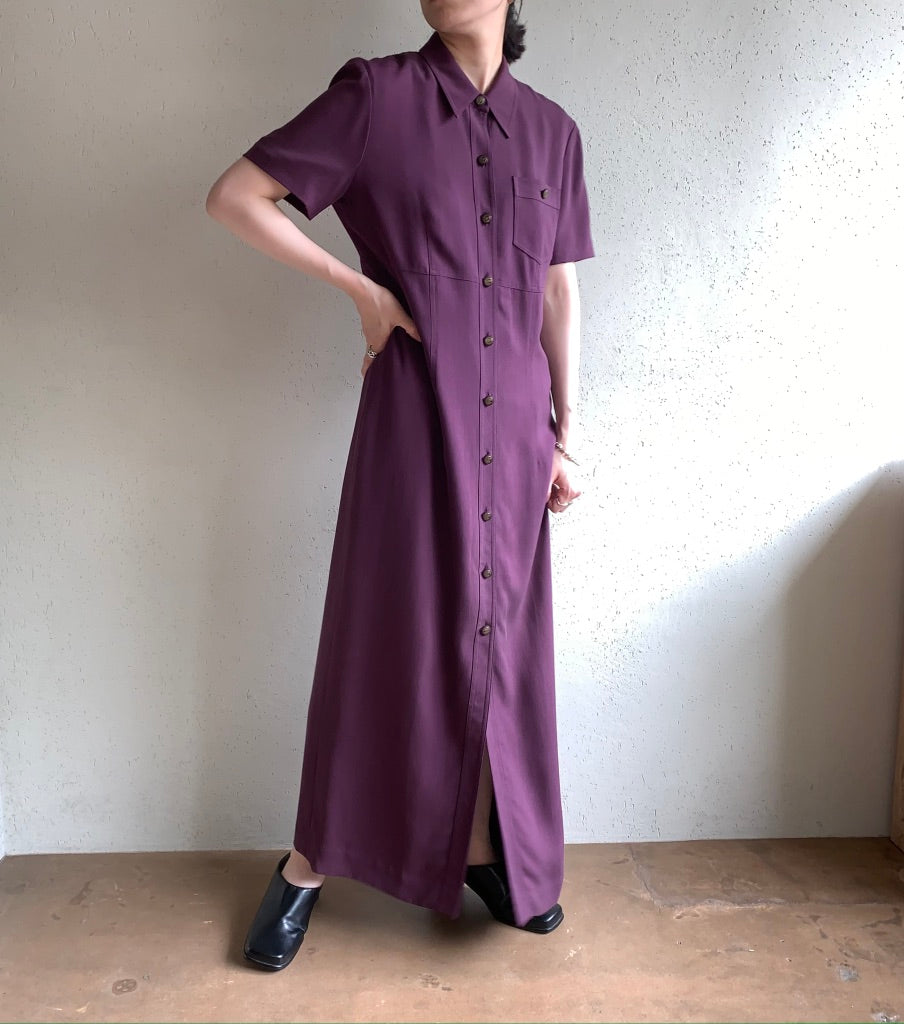 90s Silk Half Sleeve Dress