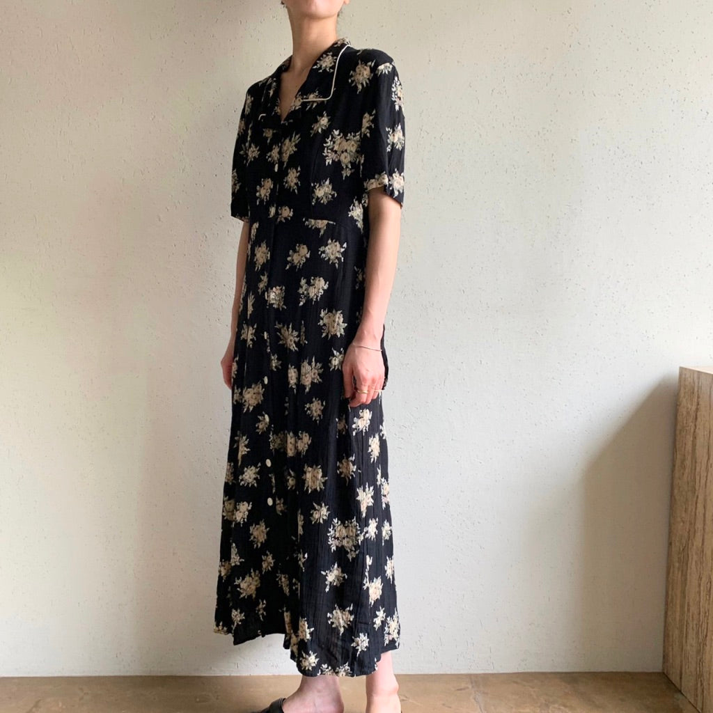 80s Printed Dress Made in USA