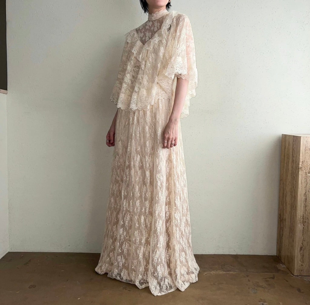 70s Lace Sheer Dress