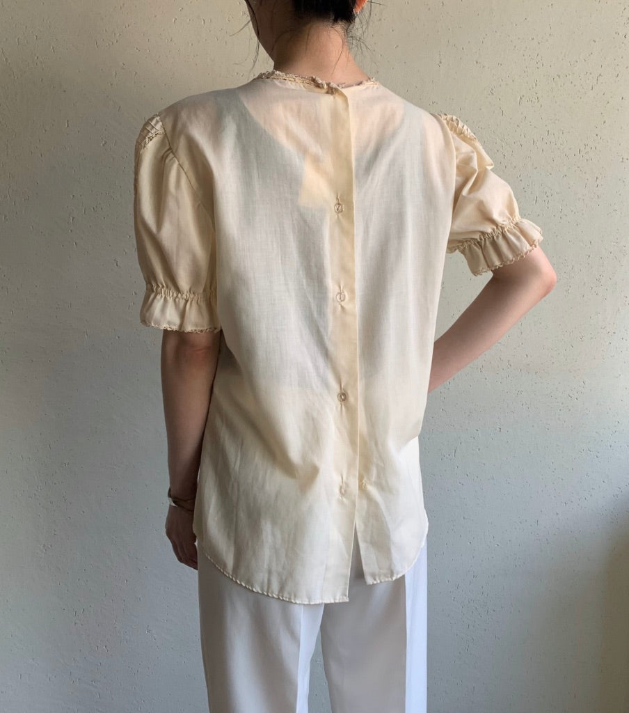 70s Lace Sheer Blouse