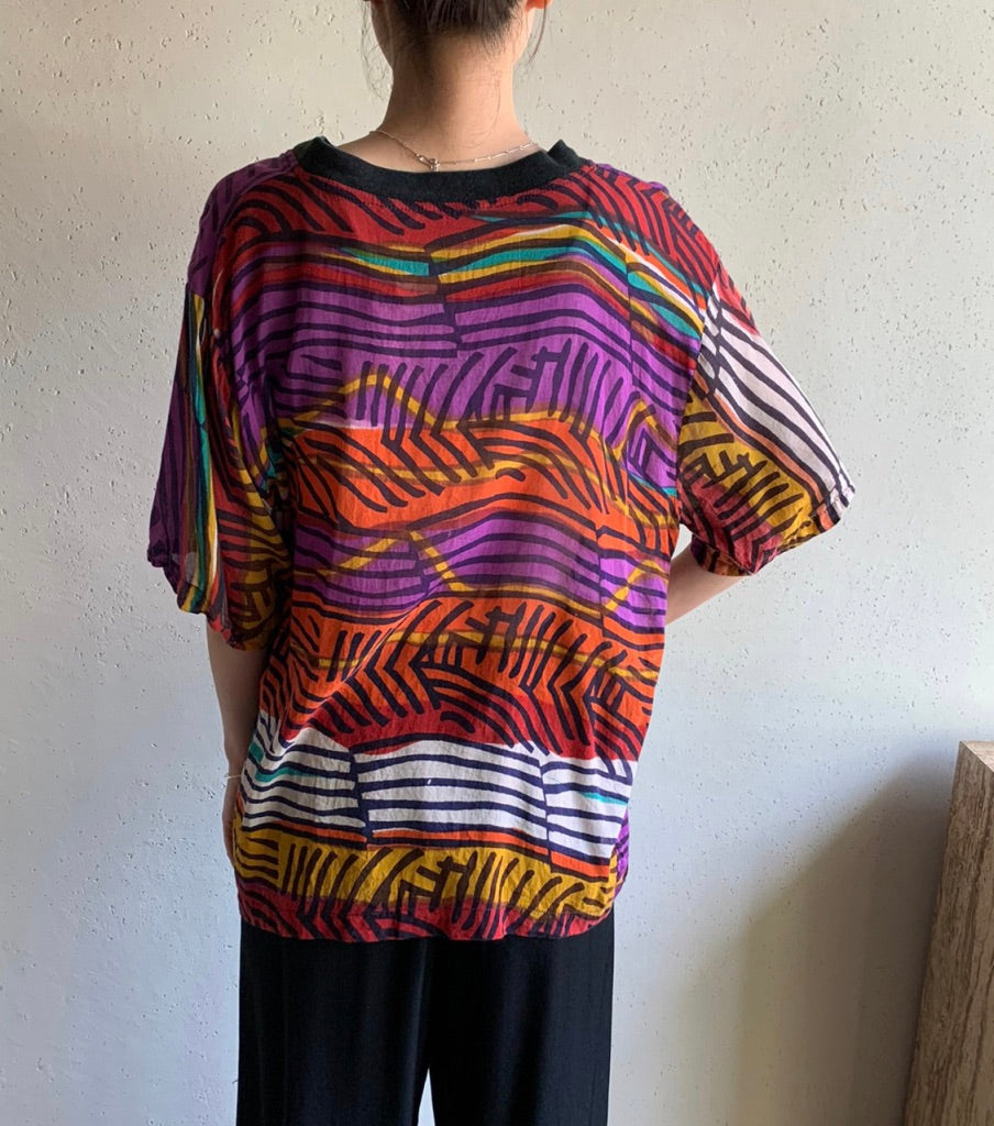 90s Sheer Printed Top