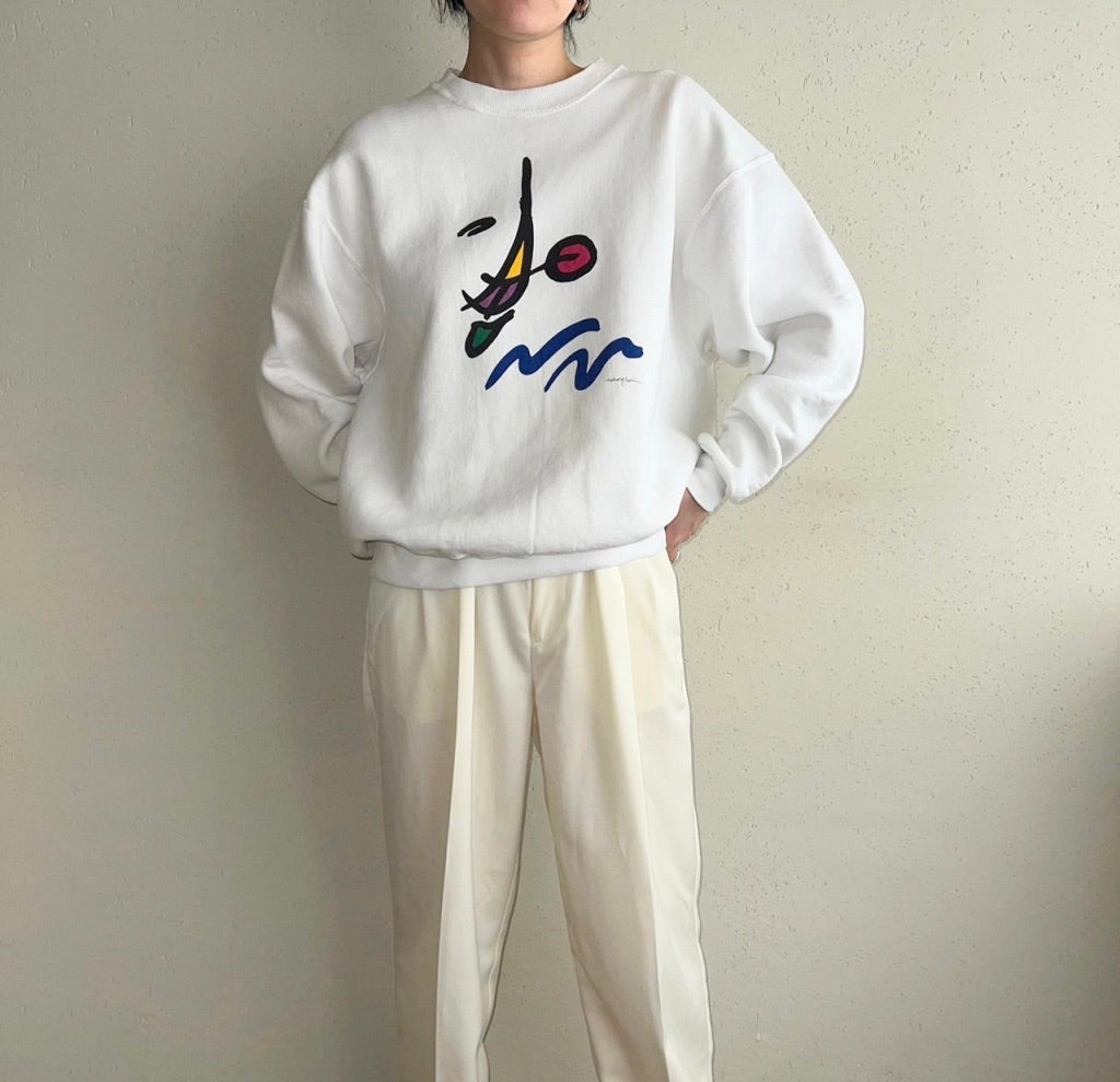 80s Printed Sweater Made in USA