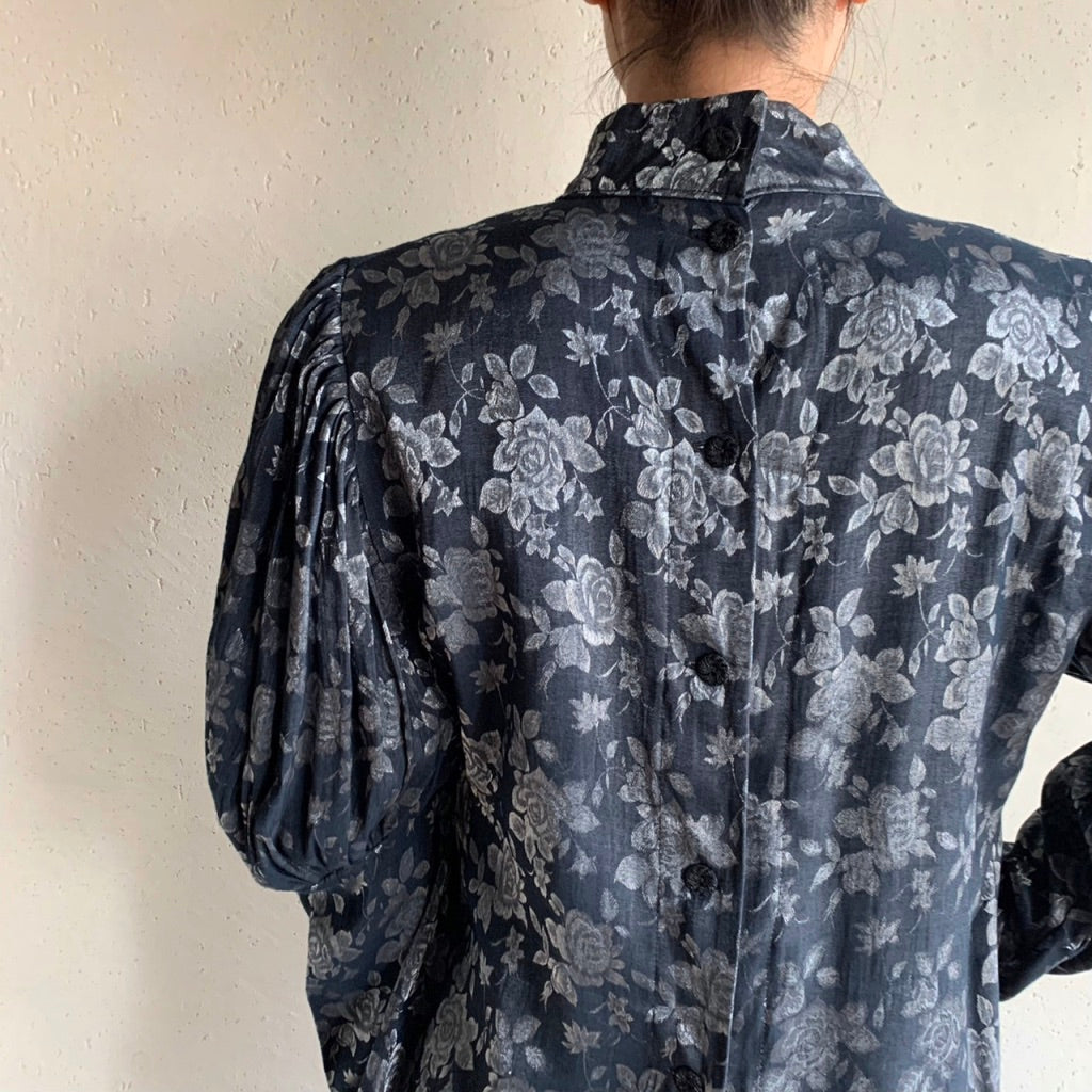 80s Pleated Design Blouse