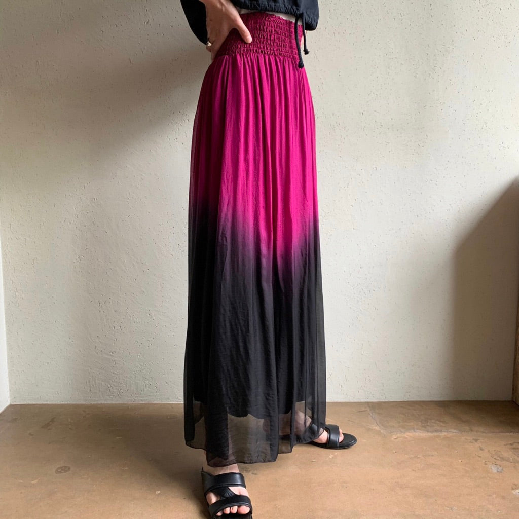 90s Gradation Silk Skirt Made in Italy