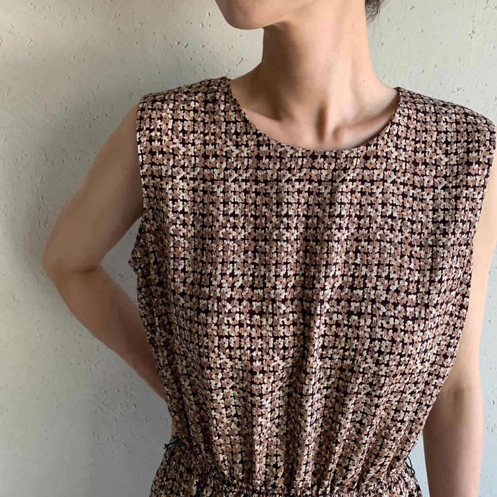 90s Printed Sleeveless Dress