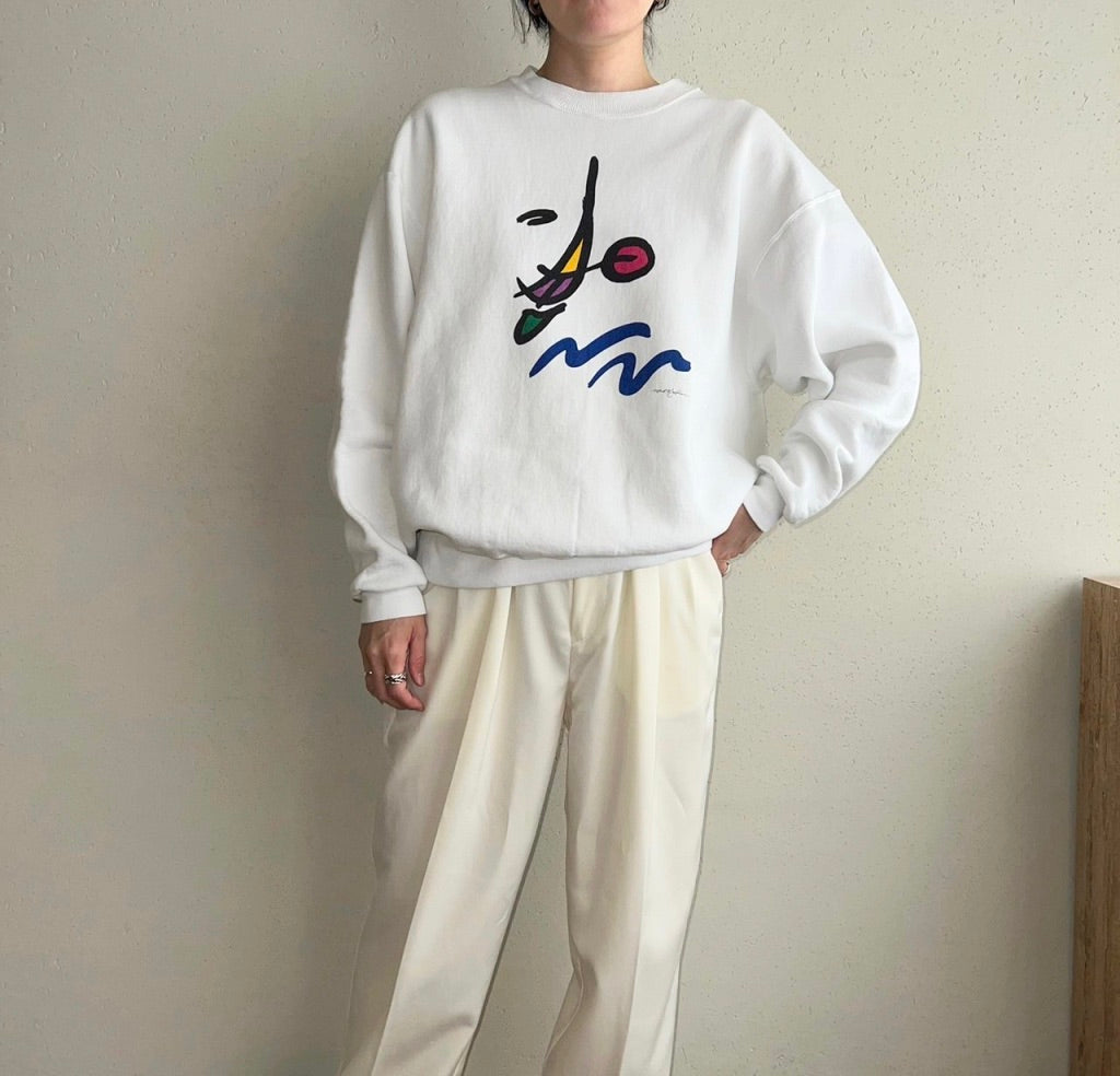 80s Printed Sweater Made in USA