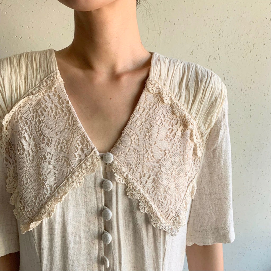 80s Lace Design Dress Made in Canada