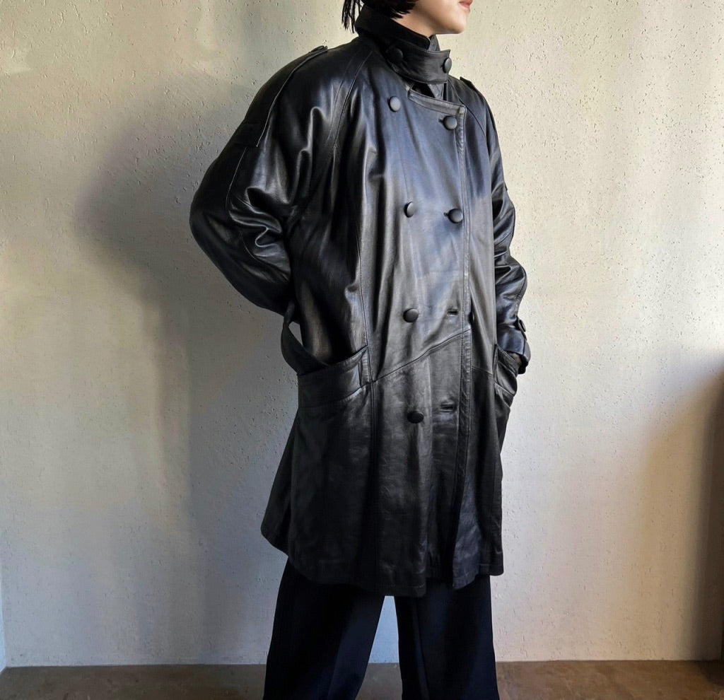 90s Leather Coat