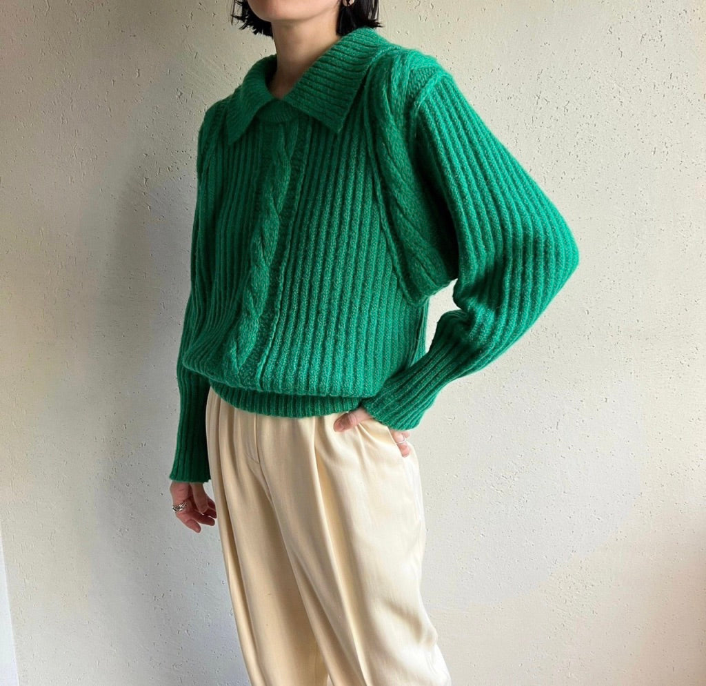 90s " RODIER PARIS " Mohair Design Knit