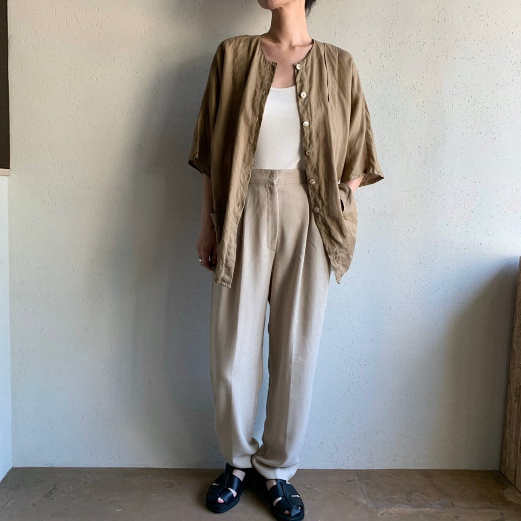 80s Linen Light Jacket Blouse Made in Italy