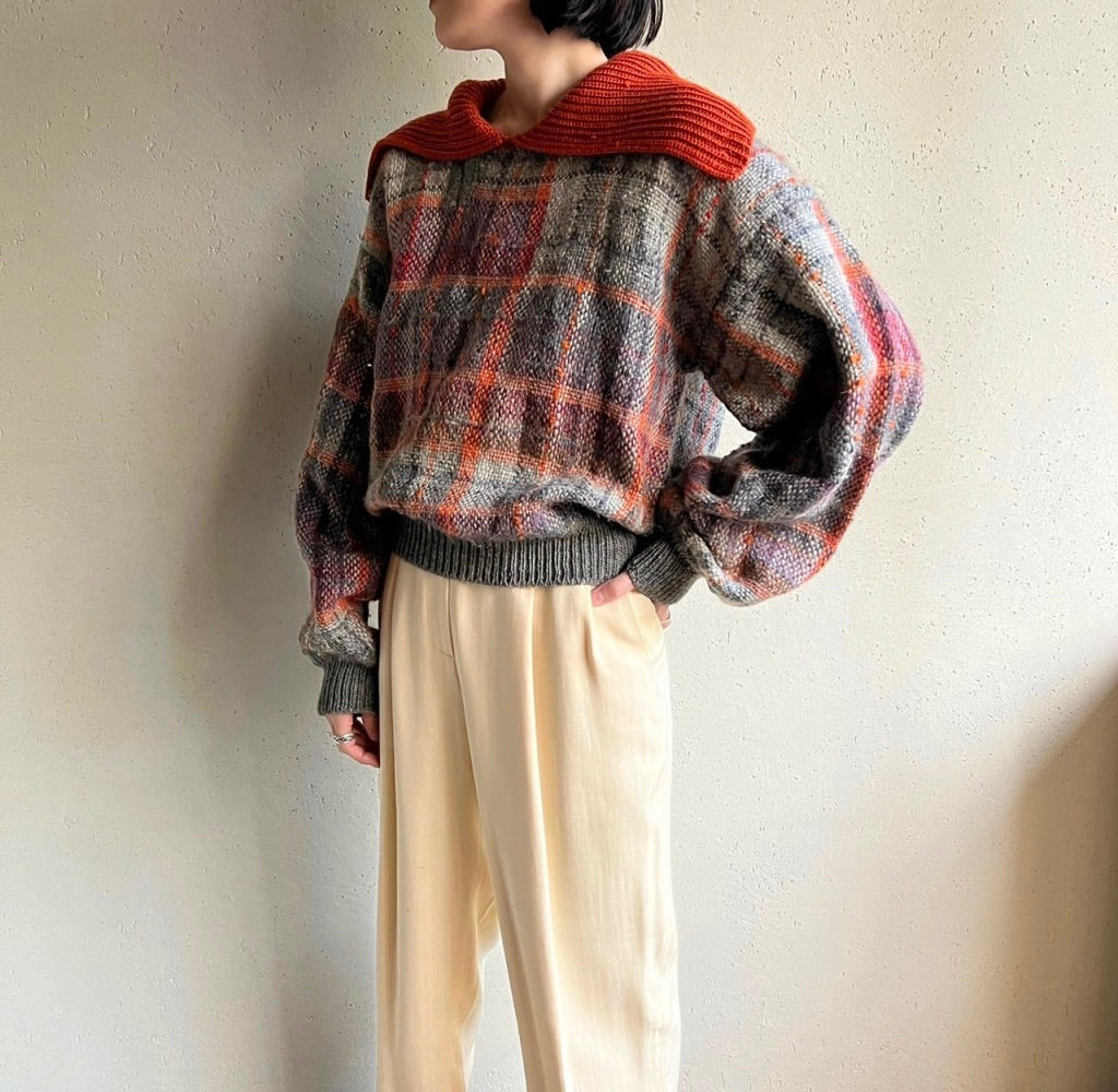 80s Sailor Collar Knit