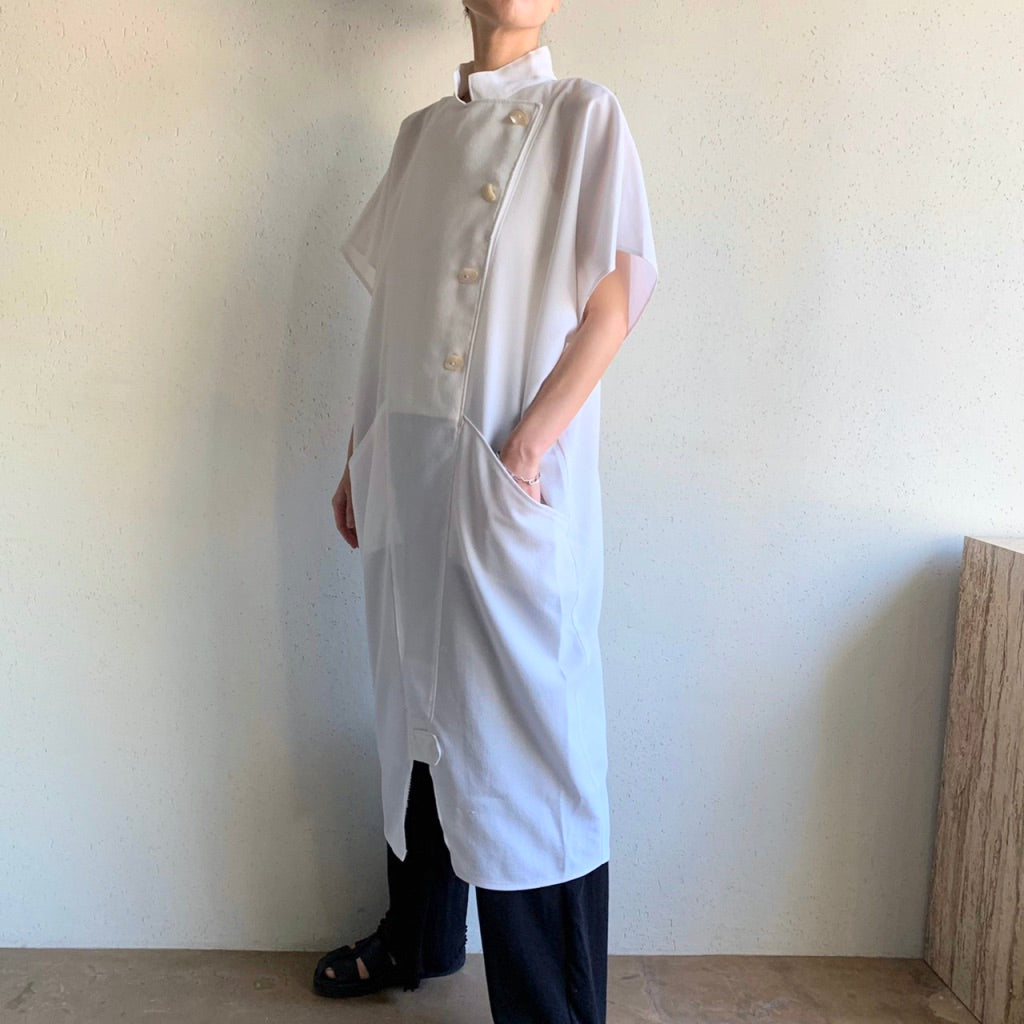 80s White Design Dress