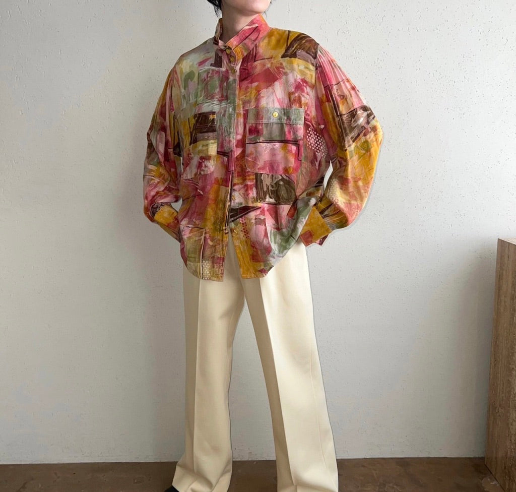 90s EURO Printed Blouse