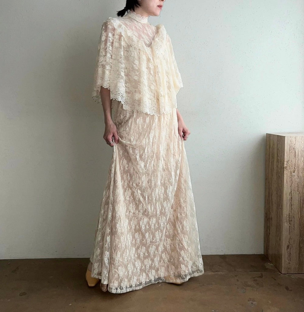 70s Lace Sheer Dress