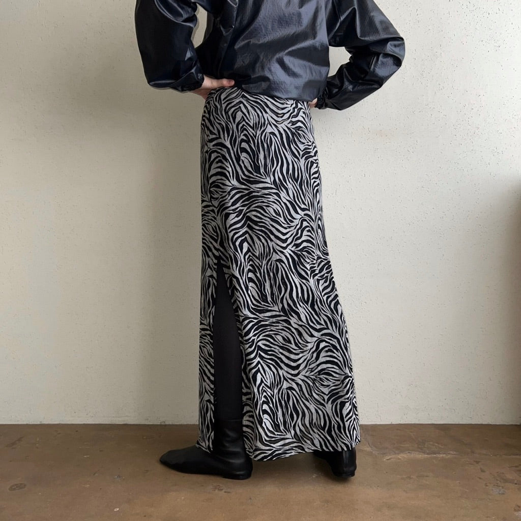 90s Zebra Pattern Skirt