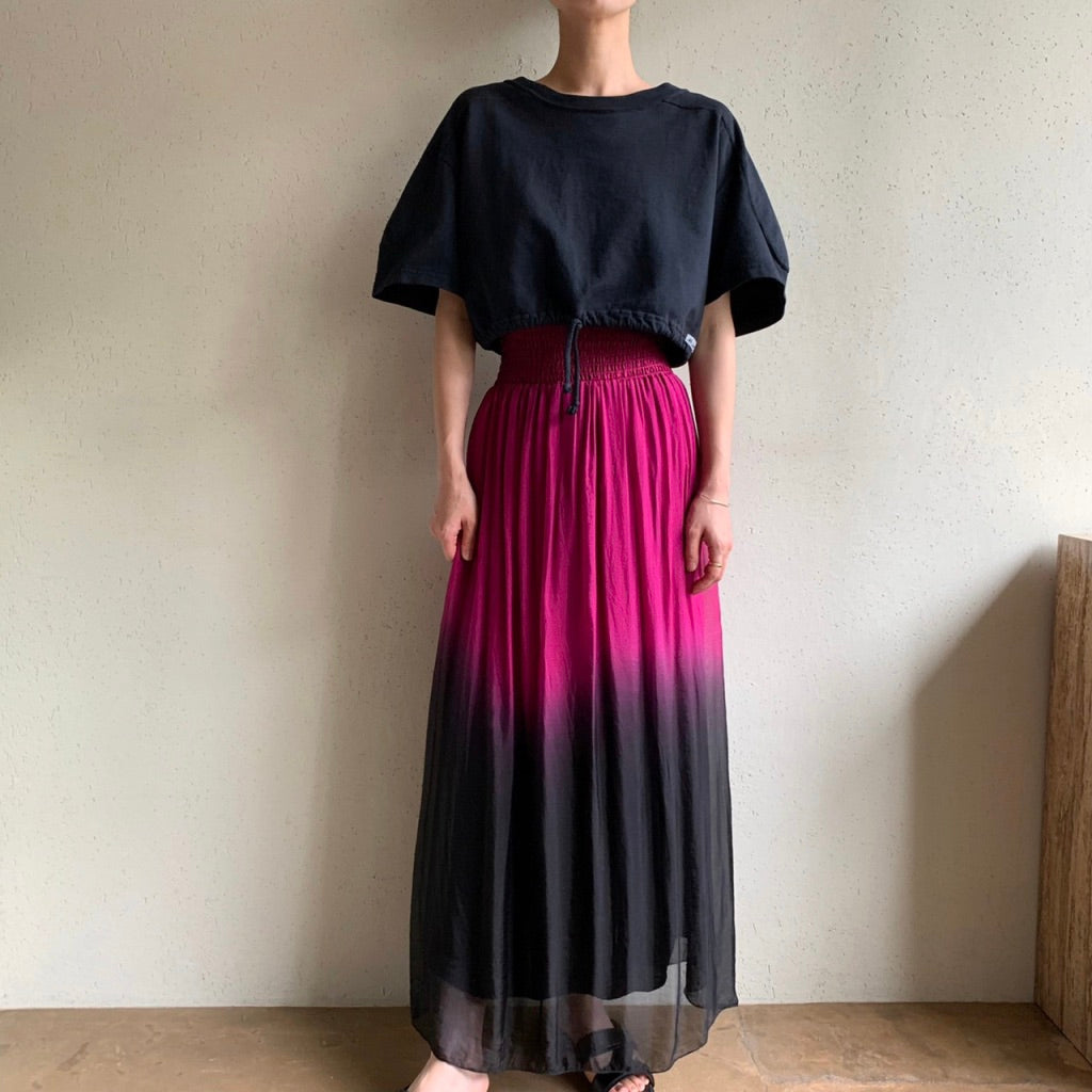 90s Gradation Silk Skirt Made in Italy
