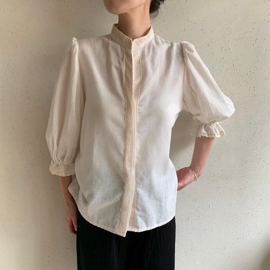 80s EURO Lace Design Blouse