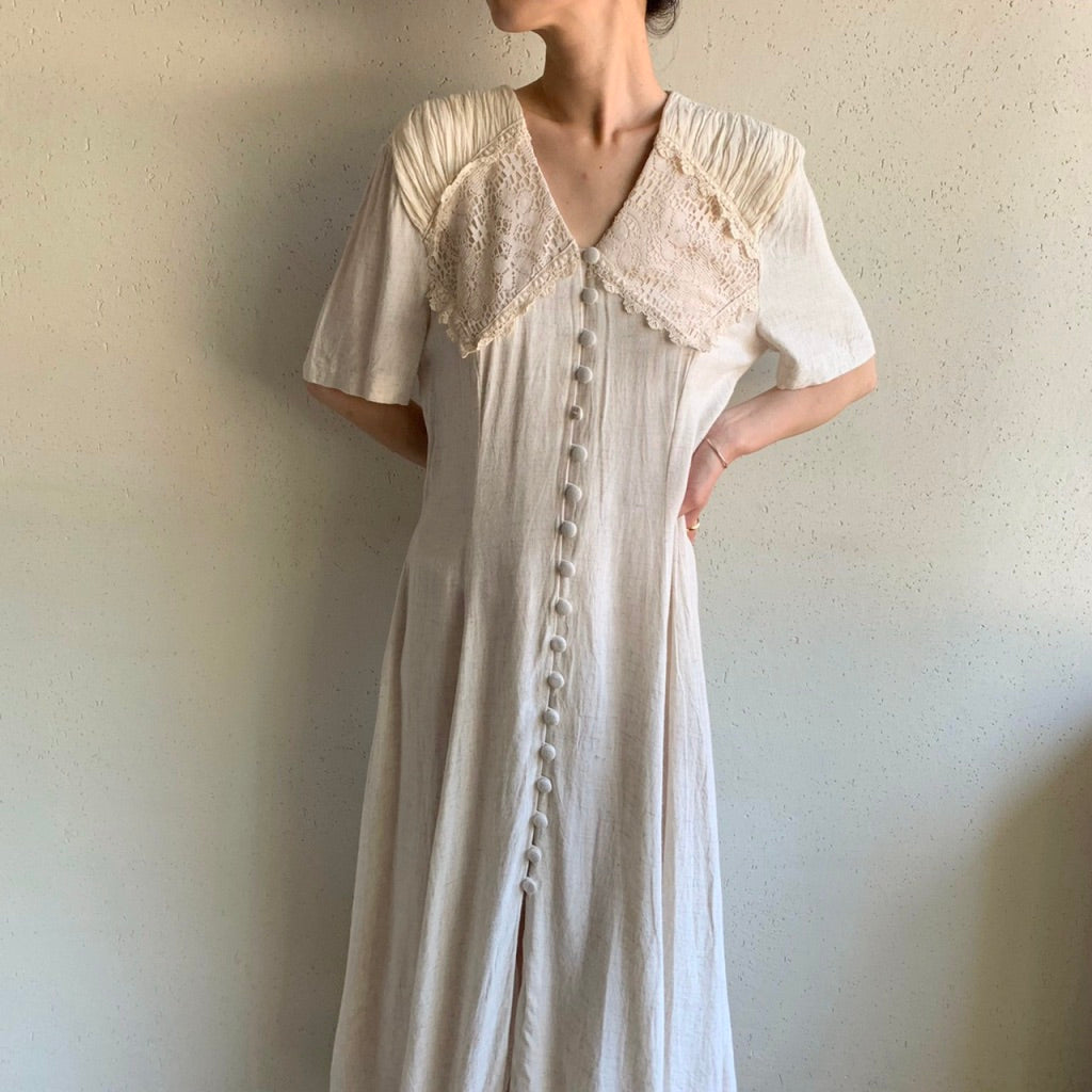 80s Lace Design Dress Made in Canada