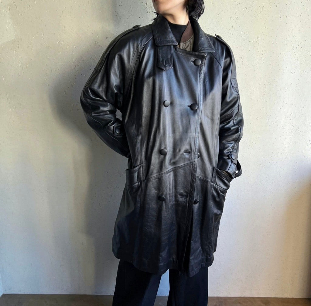 90s Leather Coat