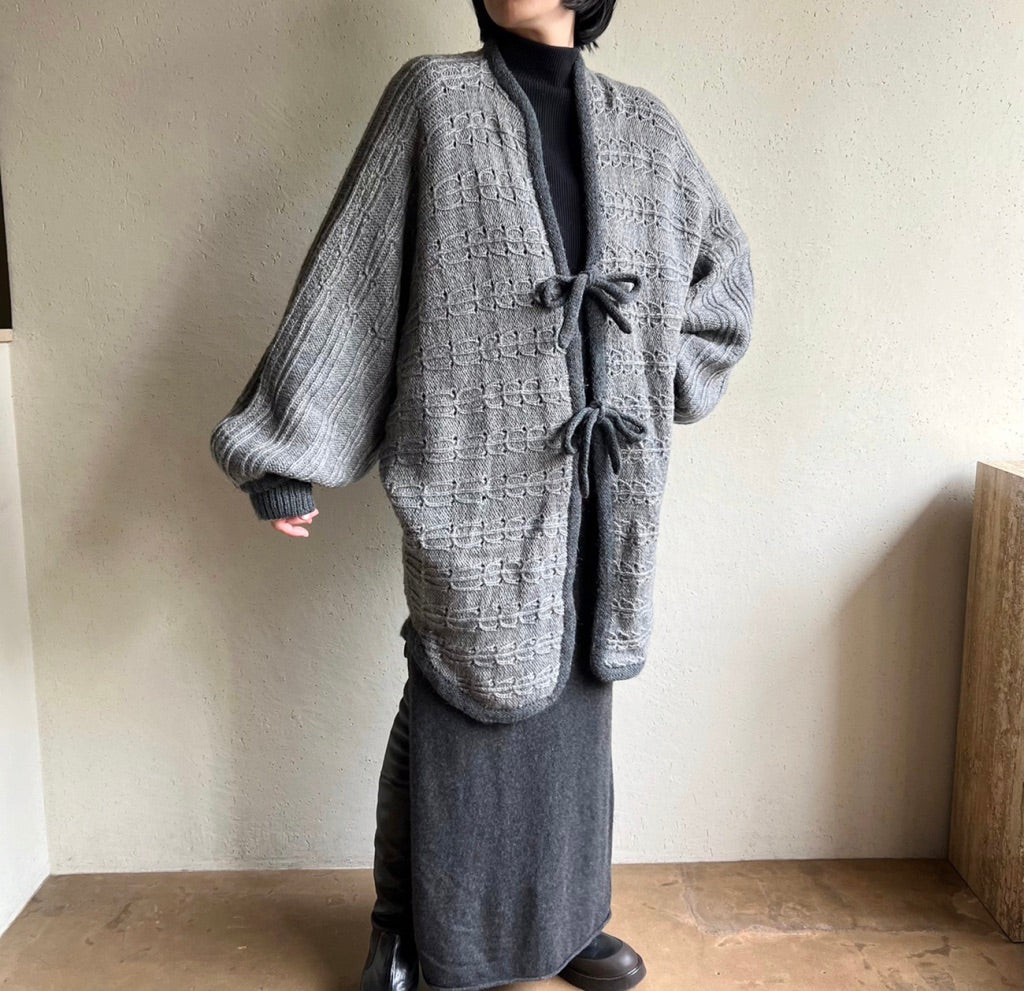 80s Design Oversized Knit Cardigan