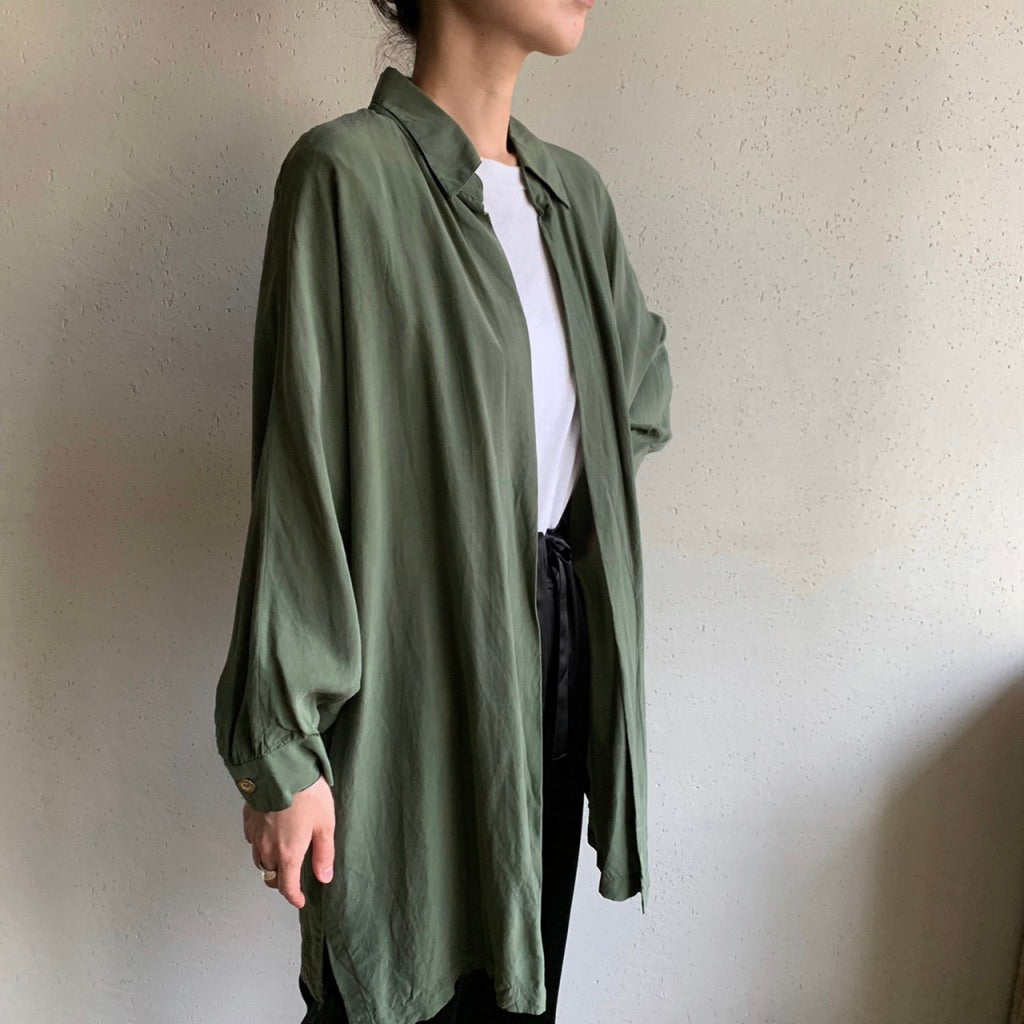 90s Rayon Dolman Sleeve Shirt Jacket