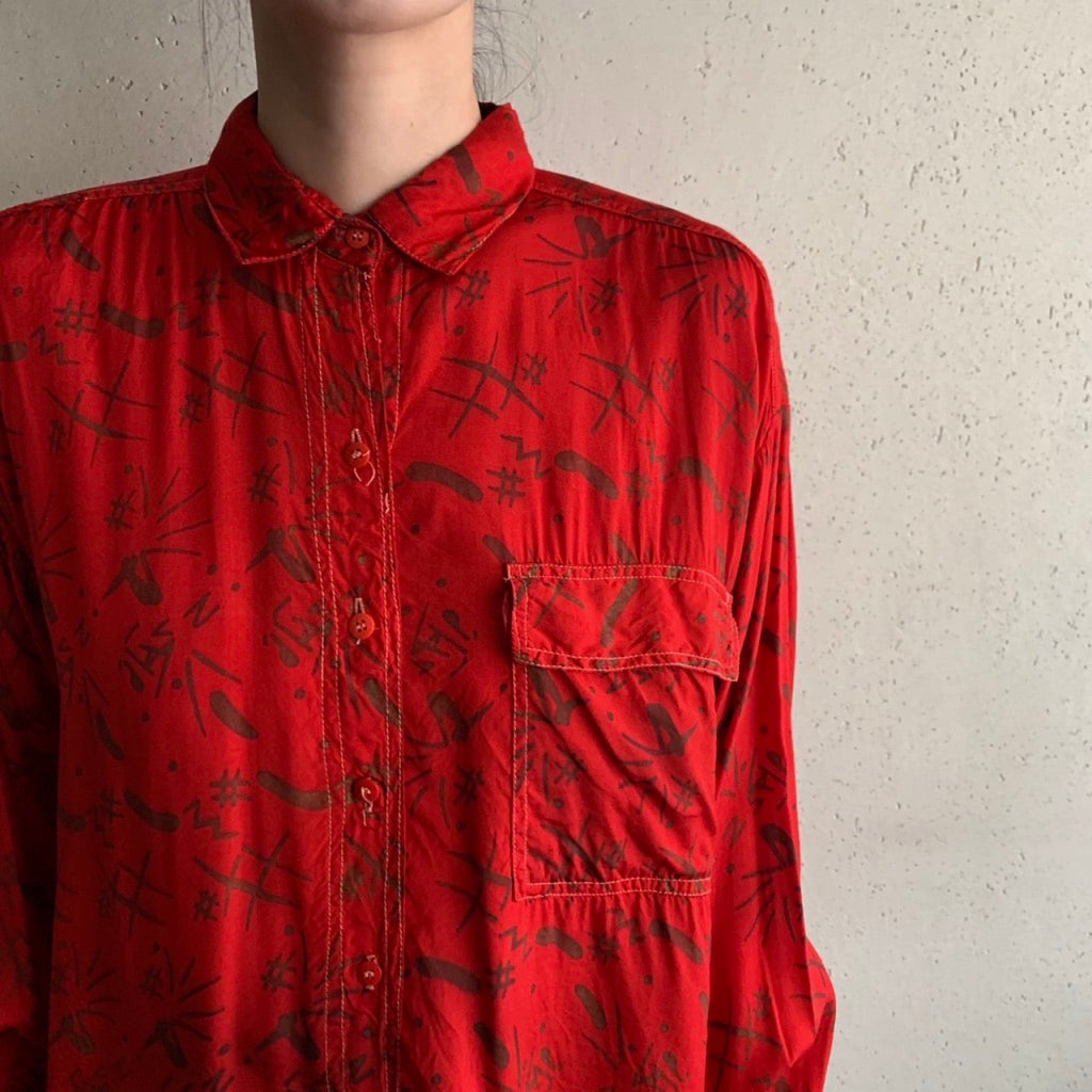 90s Abstract Rayon Shirt