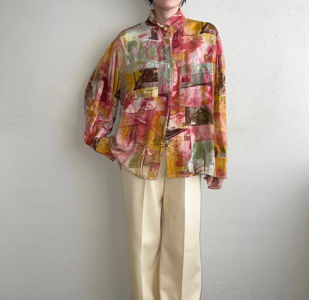 90s EURO Printed Blouse