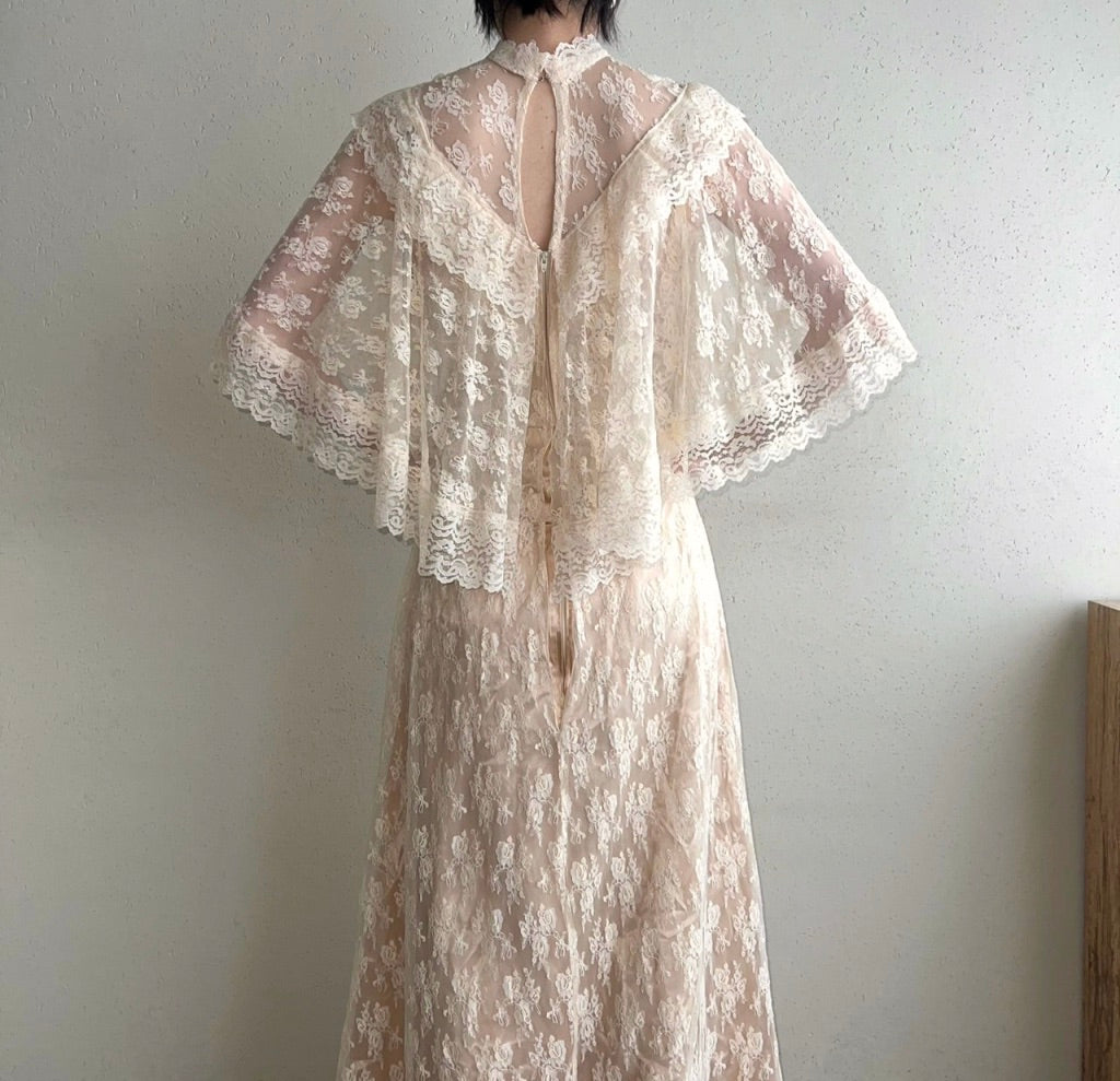 70s Lace Sheer Dress