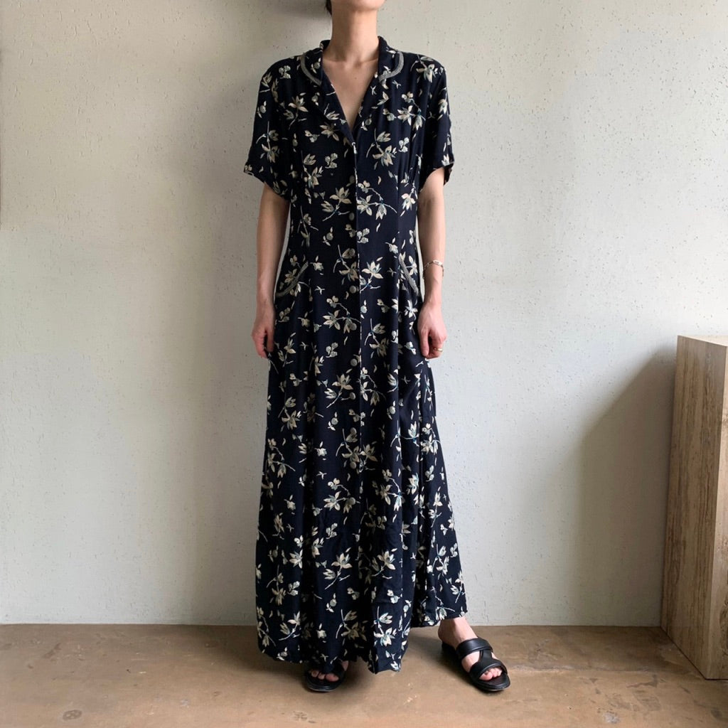 90s Printed Dress Made in USA