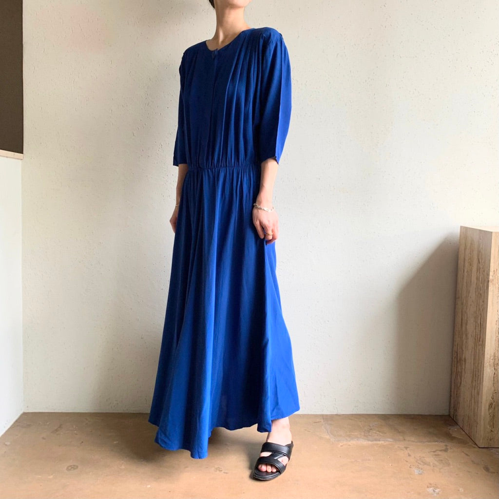 80s Blue Dress Made in USA