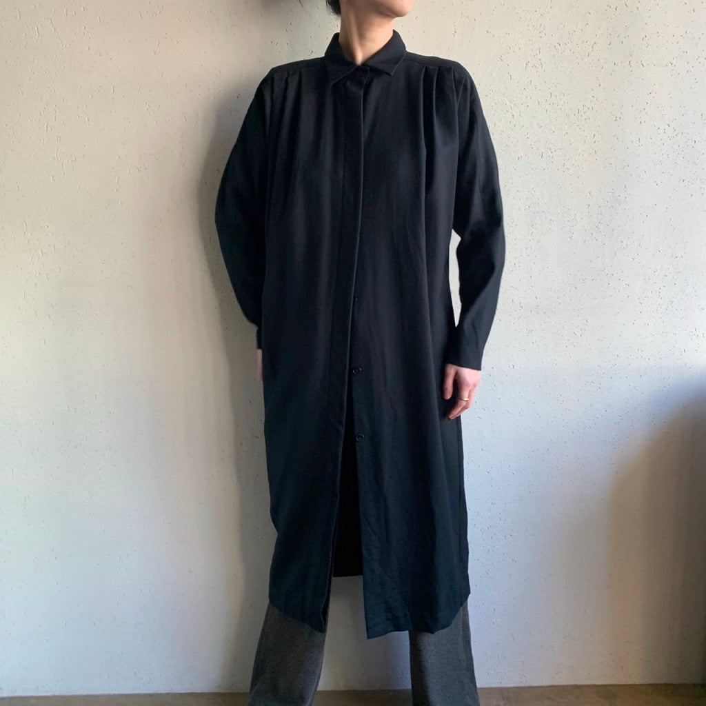 90s Wool Shirt Dress Made in USA